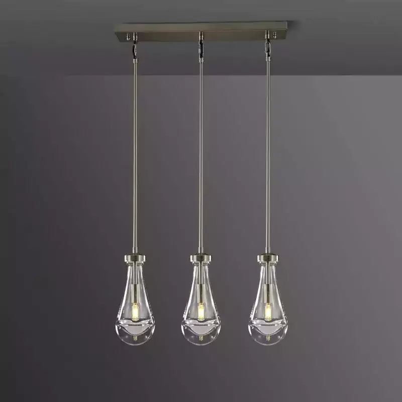 Raindrop 3 Lights Rectangular Chandelier