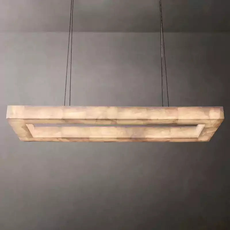 Rivagey Rectangular Calcite Chandelier 54"
