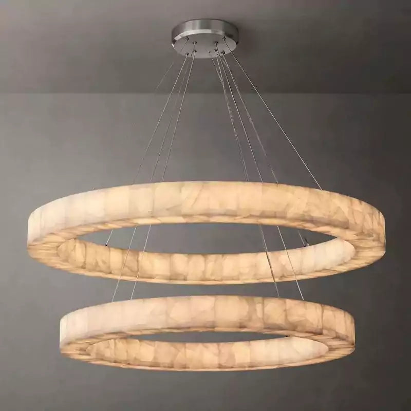 Rivagey Two Tier Round Calcite Chandelier 60"