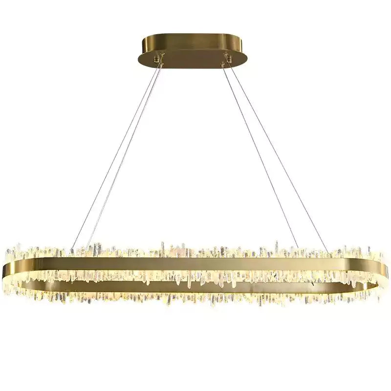 Rock Crystal Oval Chandelier