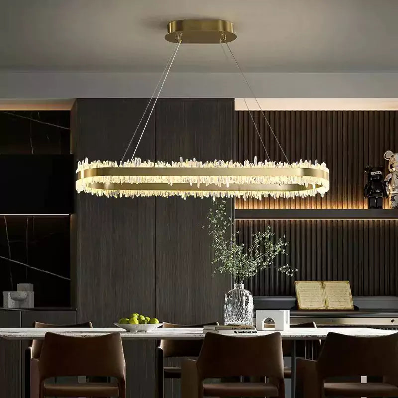 Rock Crystal Oval Chandelier