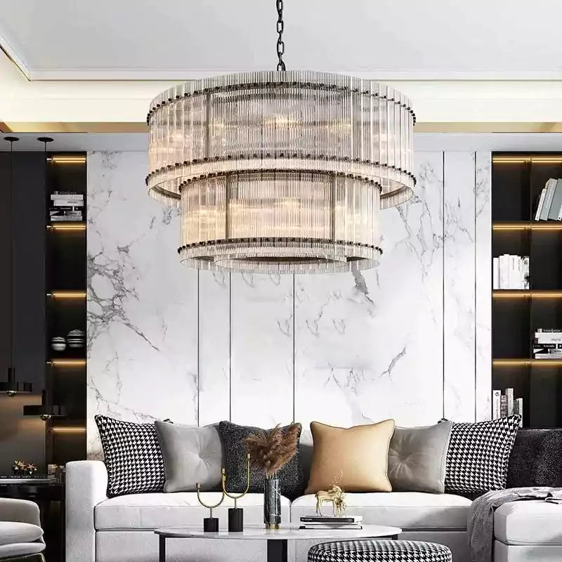 San Marcon Two Tier Round Chandelier 48"