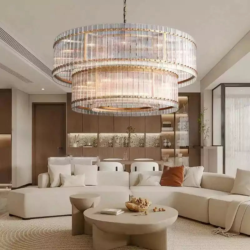 San Marcon Two Tier Round Chandelier 60"
