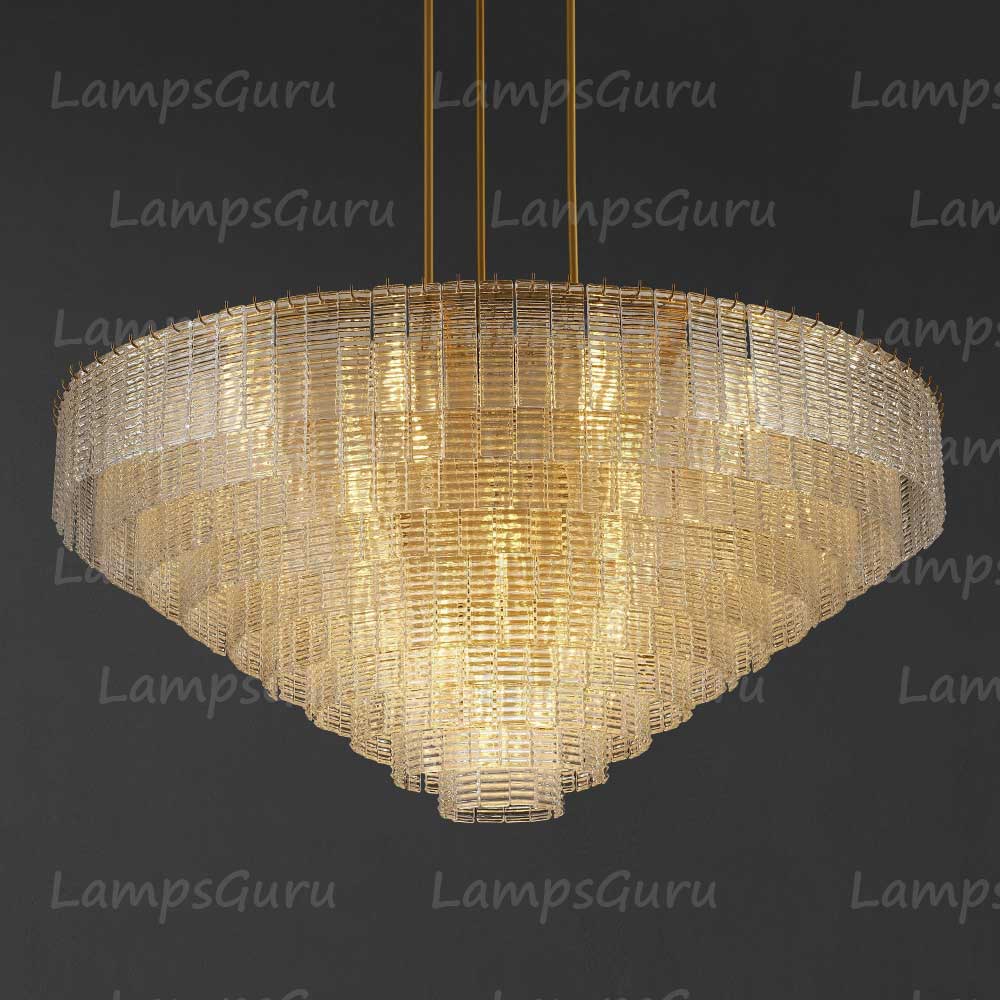 Sireney Clear Glass Round Chandelier 65"