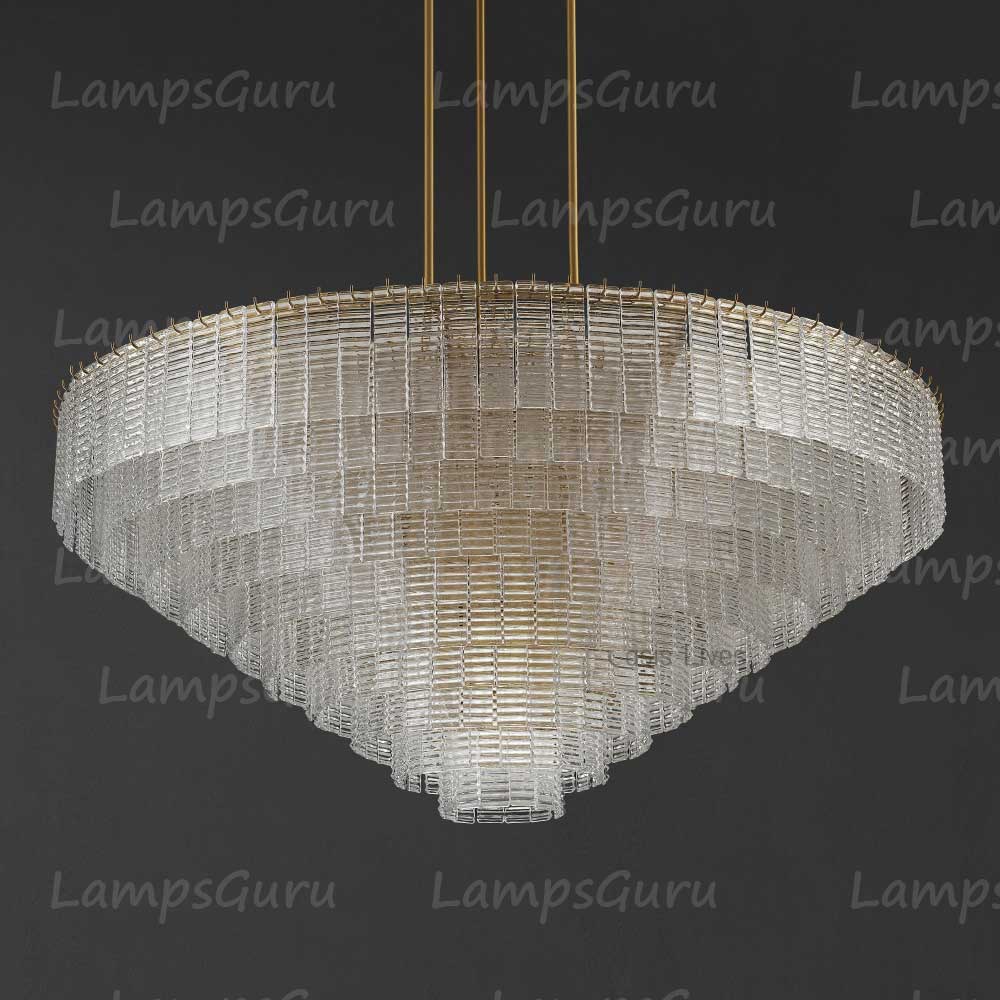 Sireney Clear Glass Round Chandelier 65"