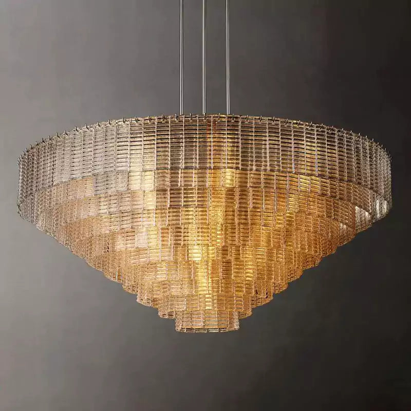 Sireney Clear Glass Round Chandelier 65"