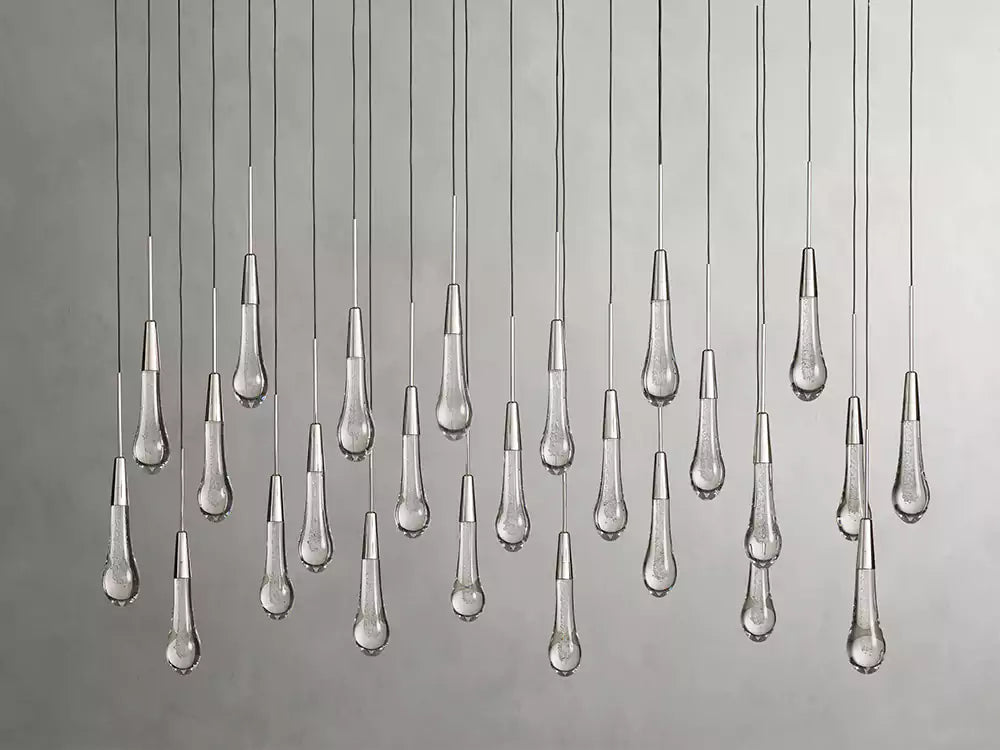 Solitaire Raindrop Linear Chandelier