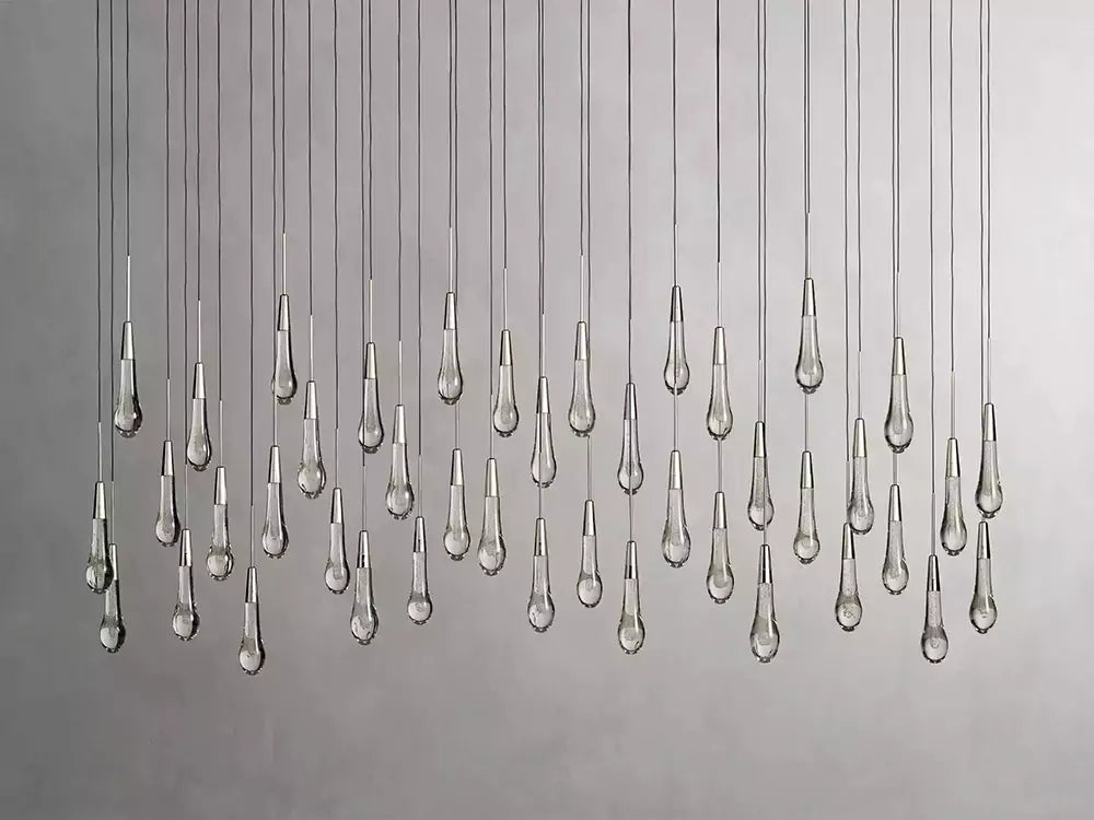 Solitaire Raindrop Linear Chandelier