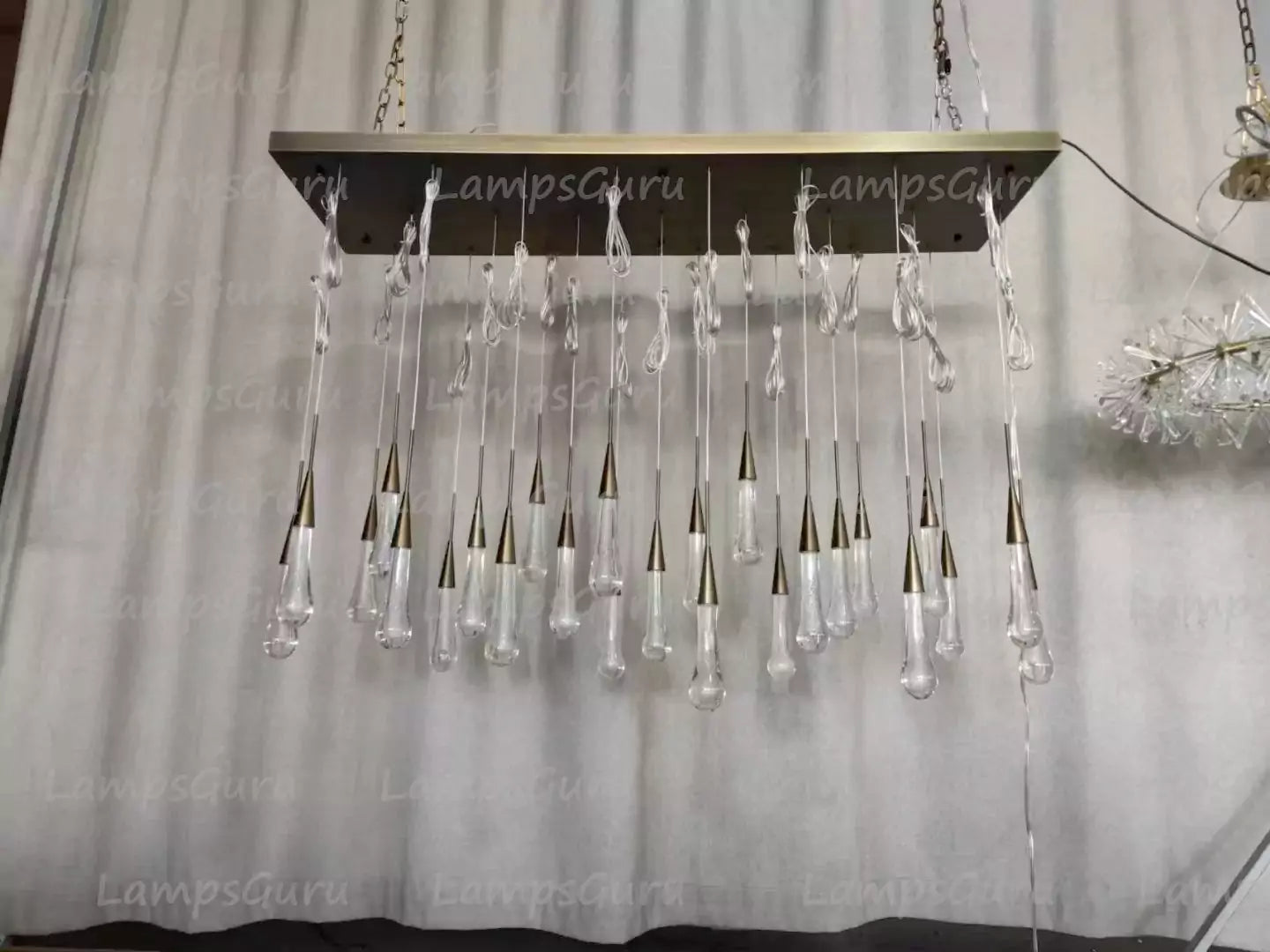 Solitaire Raindrop Linear Chandelier