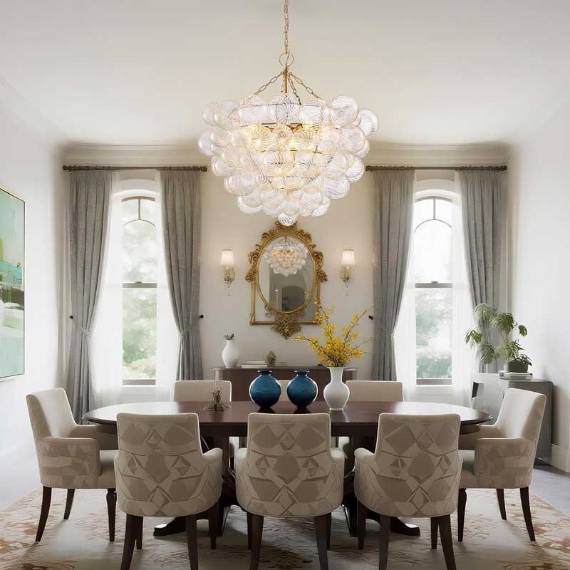 Taliay Swirled Glass Globe Chandlier