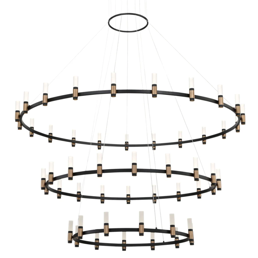 LG Abany LED 60 inch Brass and Black Chandelier Ceiling Light