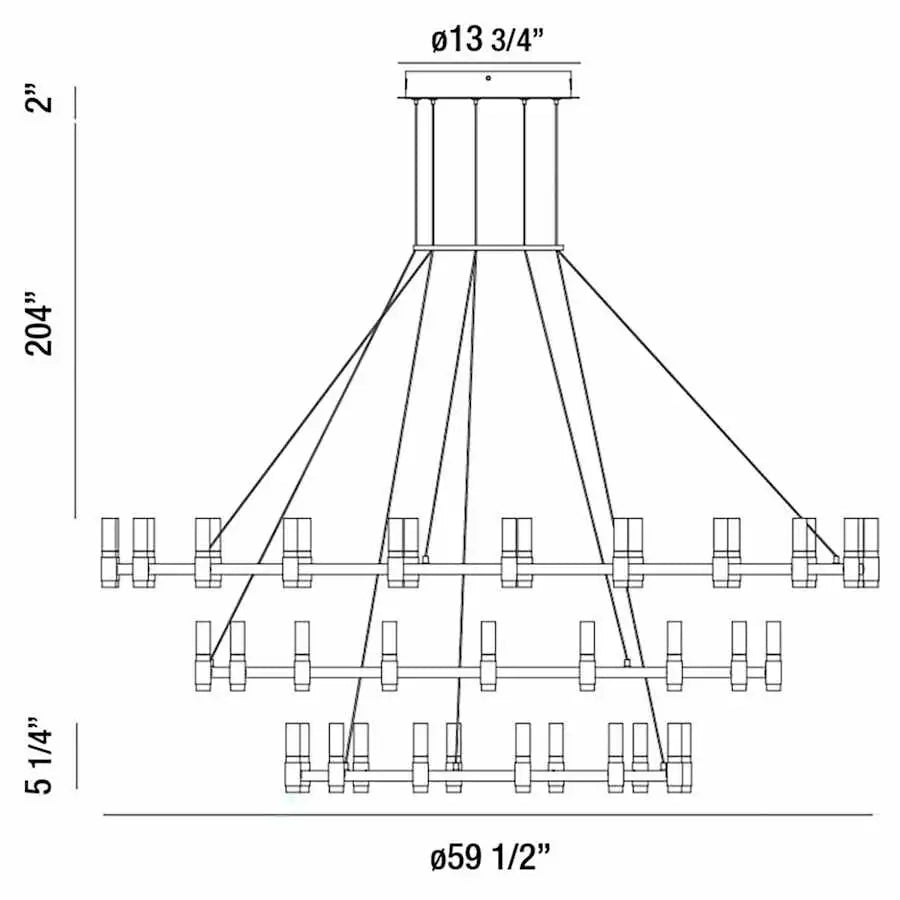 LG Abany LED 60 inch Brass and Black Chandelier Ceiling Light