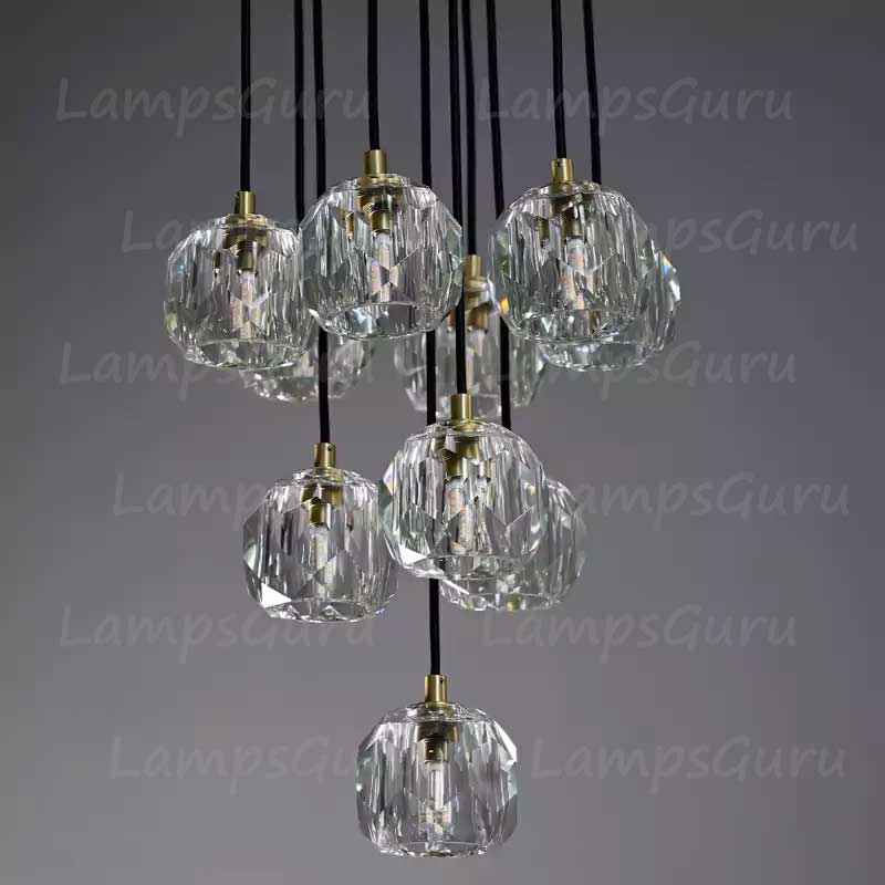 LG Boulla Glass Round Cluster Chandelier