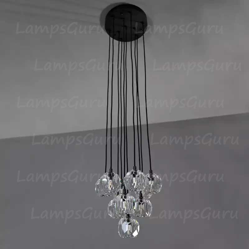 LG Boulla Glass Round Cluster Chandelier