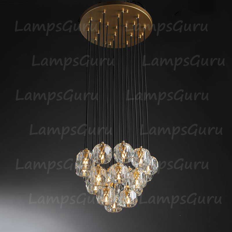 LG Boulla Glass Round Cluster Chandelier