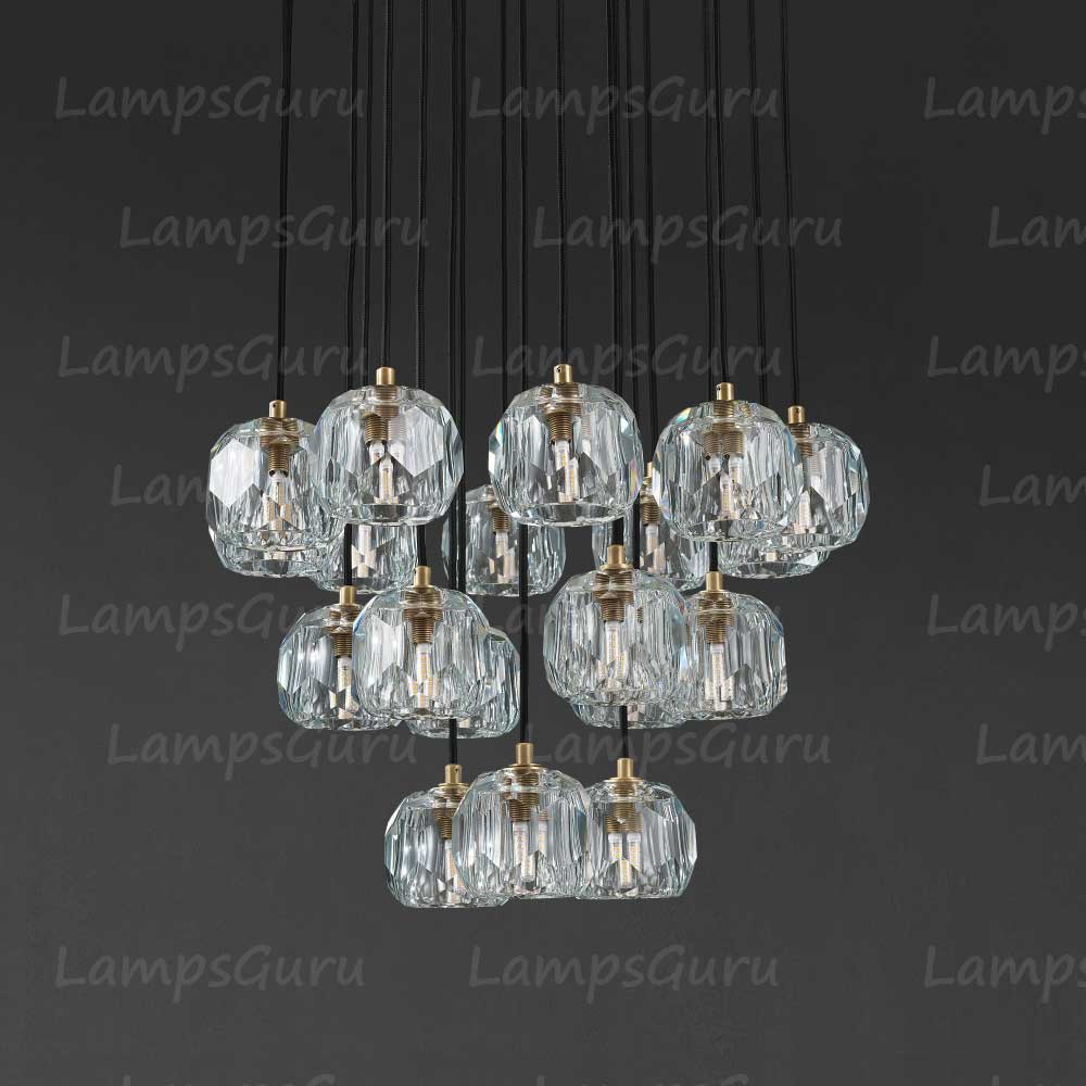 LG Boulla Glass Round Cluster Chandelier