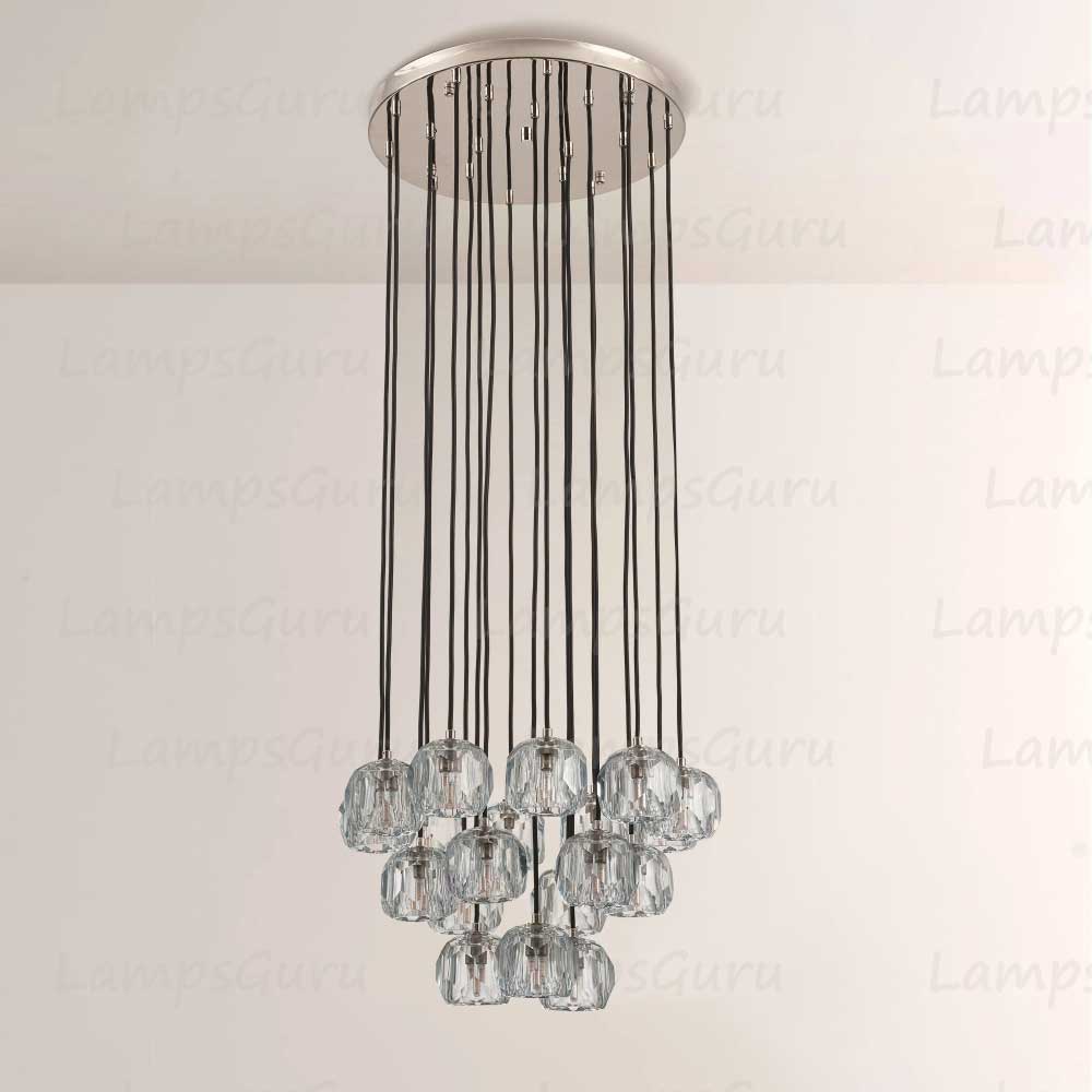 LG Boulla Glass Round Cluster Chandelier