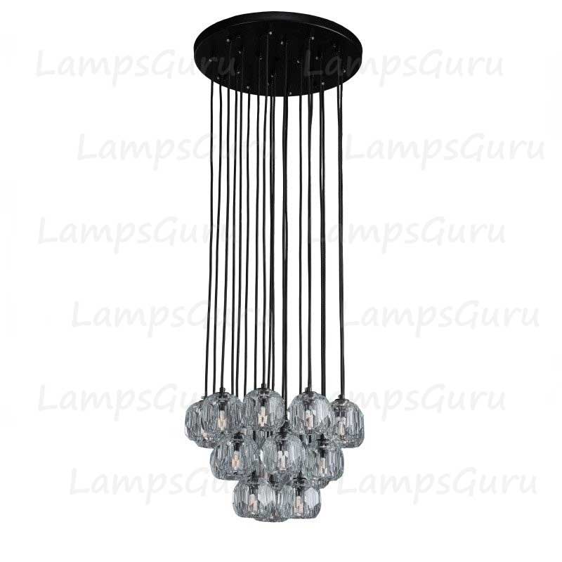 LG Boulla Glass Round Cluster Chandelier