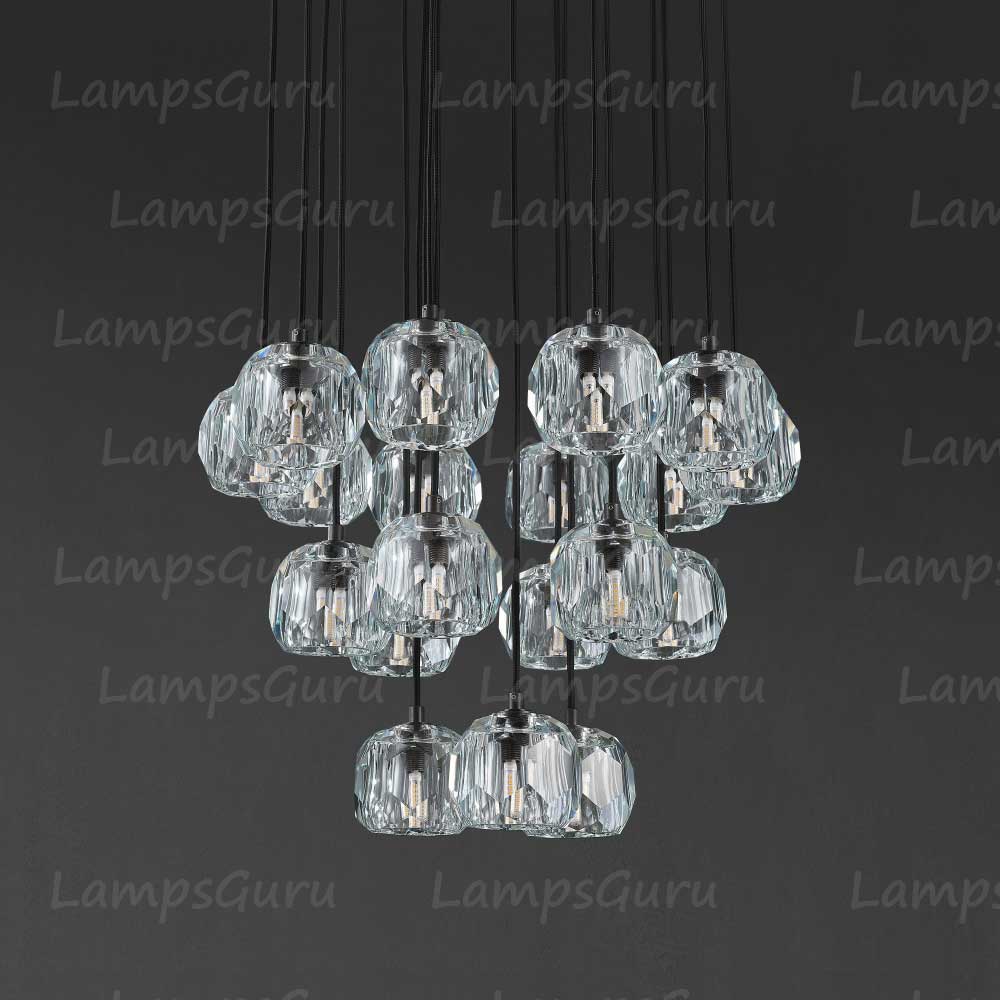 LG Boulla Glass Round Cluster Chandelier
