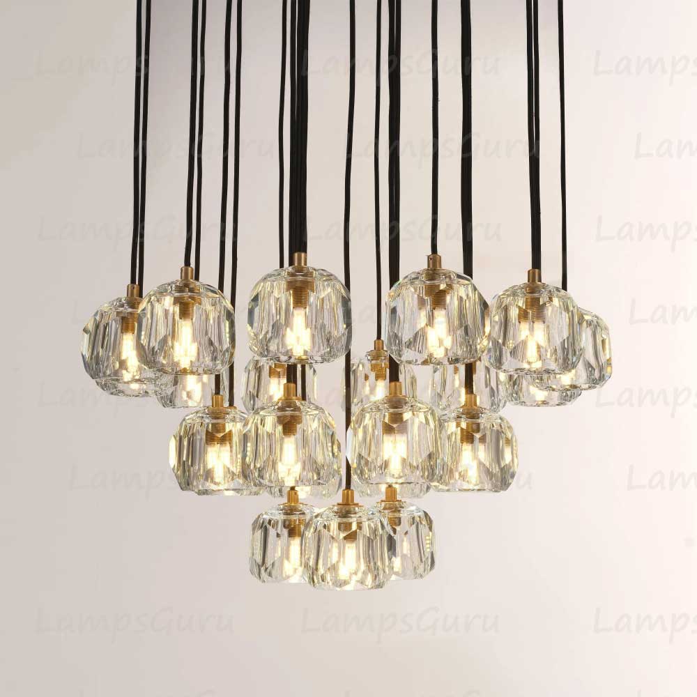 LG Boulla Glass Round Cluster Chandelier