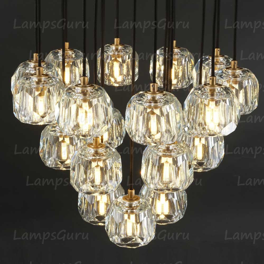 LG Boulla Glass Round Cluster Chandelier