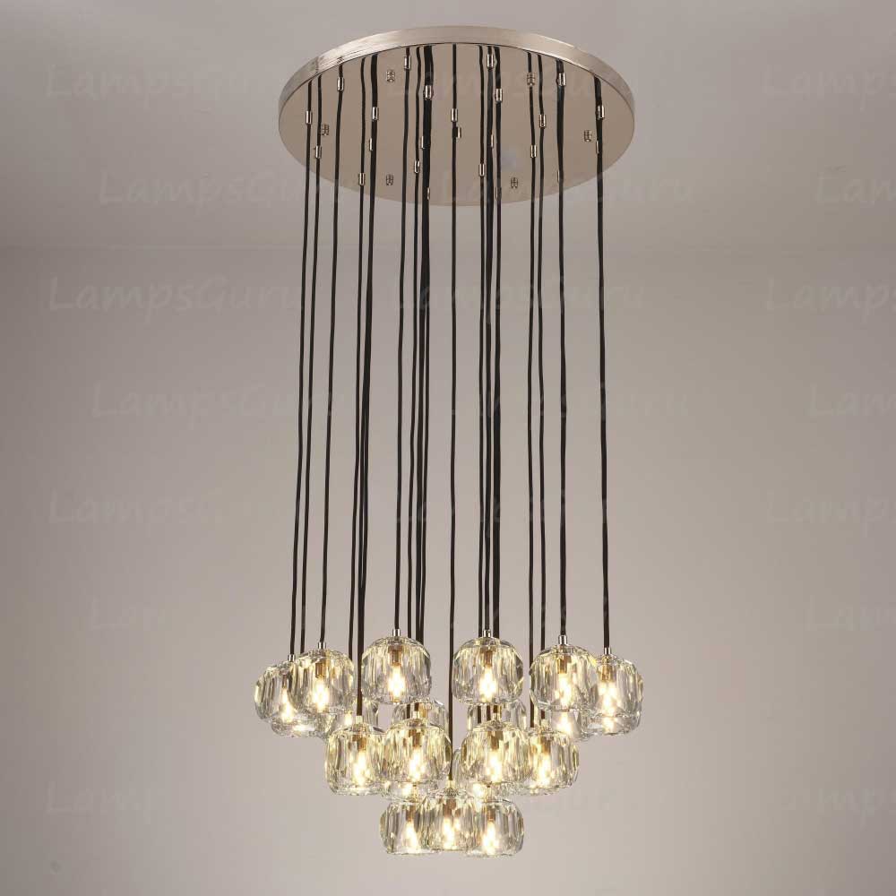 LG Boulla Glass Round Cluster Chandelier