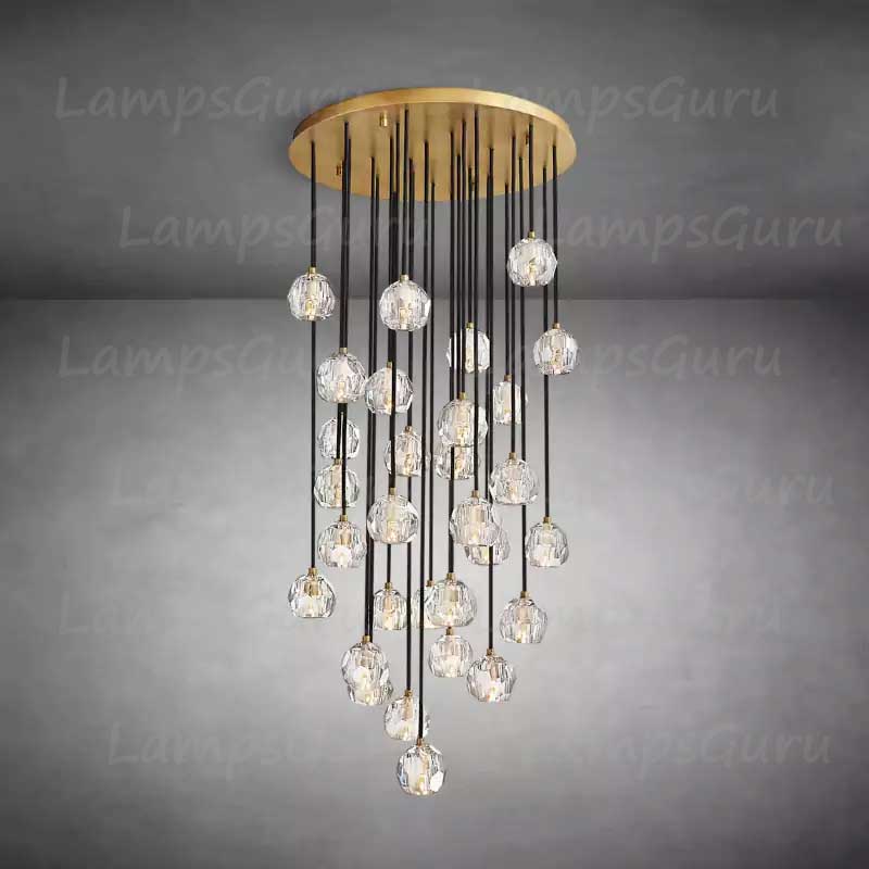 LG Boulla Glass Round Cluster Chandelier