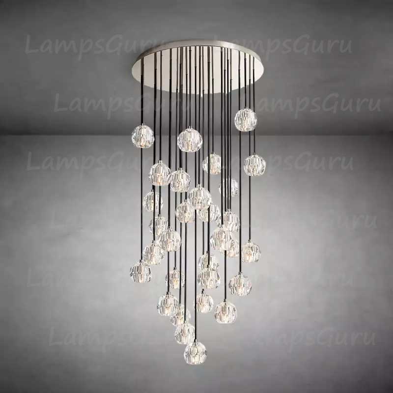 LG Boulla Glass Round Cluster Chandelier