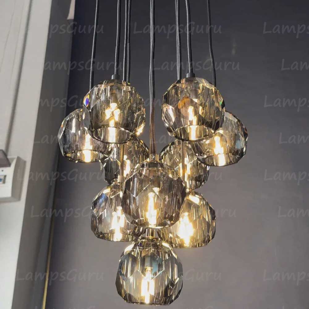 LG Boulla Glass Round Cluster Chandelier