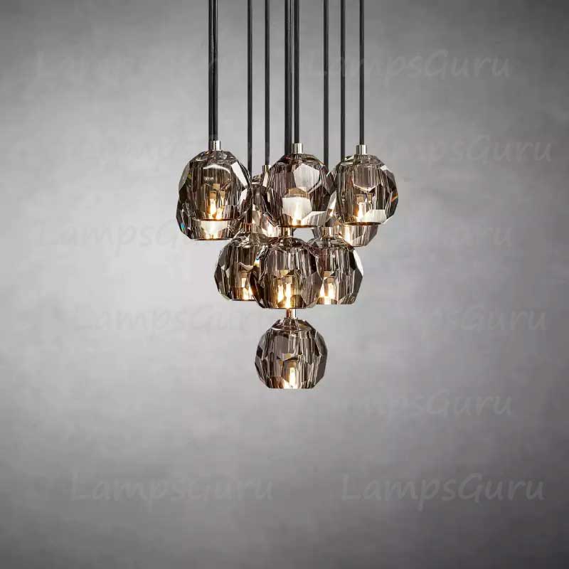 LG Boulla Glass Round Cluster Chandelier