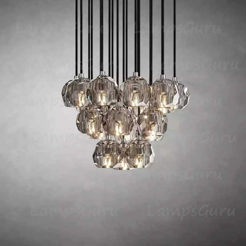 LG Boulla Glass Round Cluster Chandelier