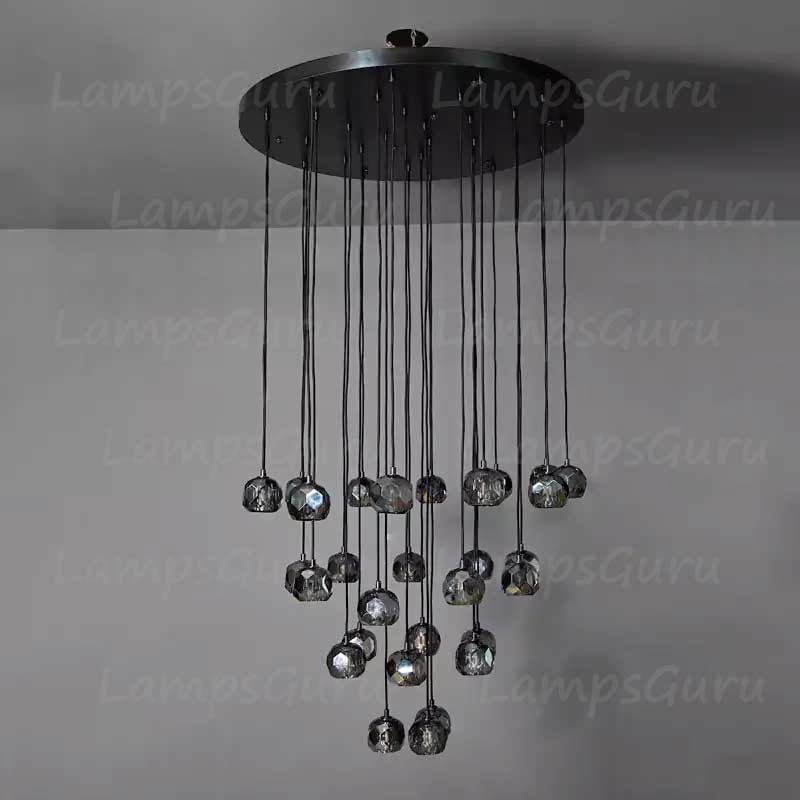 LG Boulla Glass Round Cluster Chandelier