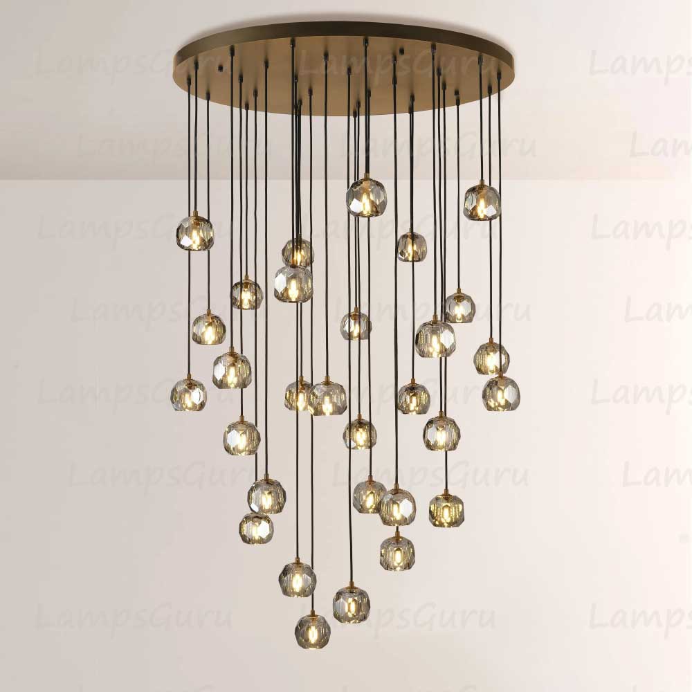 LG Boulla Glass Round Cluster Chandelier