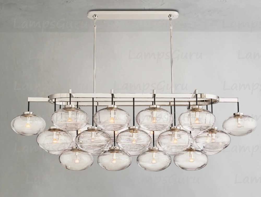 LG Cabret 72 Inch Clear Glass Bubble Linear Chandelier