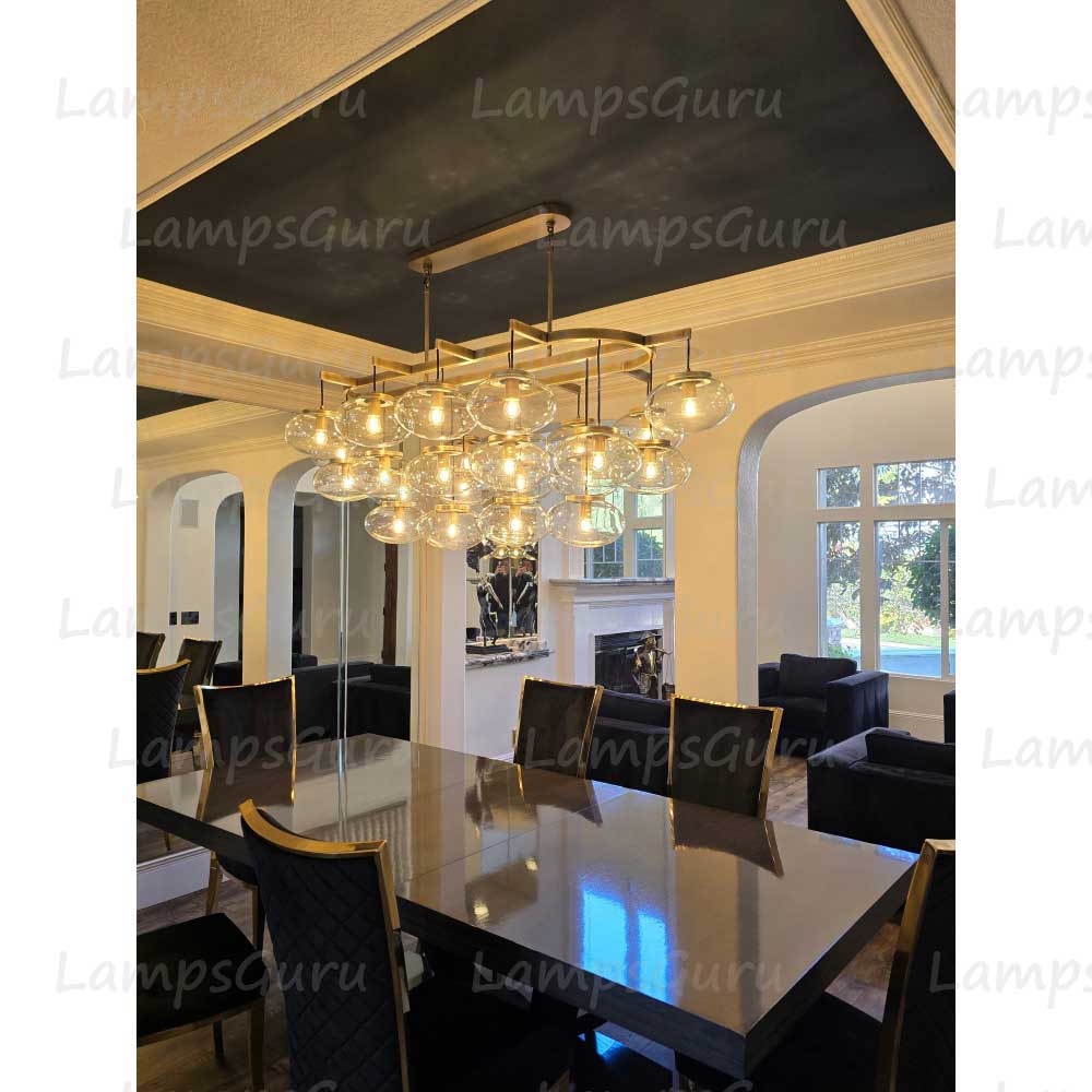 LG Cabret 72 Inch Clear Glass Bubble Linear Chandelier