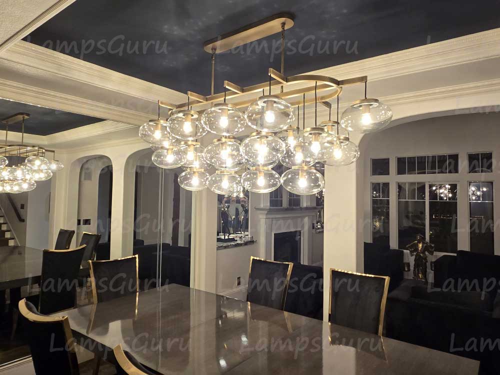 LG Cabret 72 Inch Clear Glass Bubble Linear Chandelier