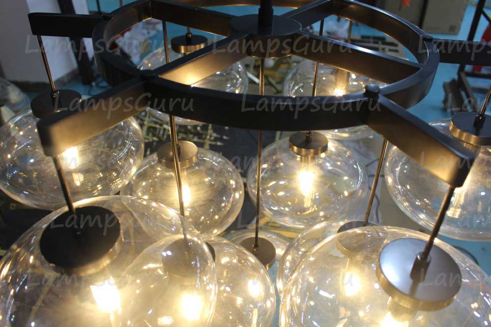 Cabrettey Clear Glass Round Chandelier 36"