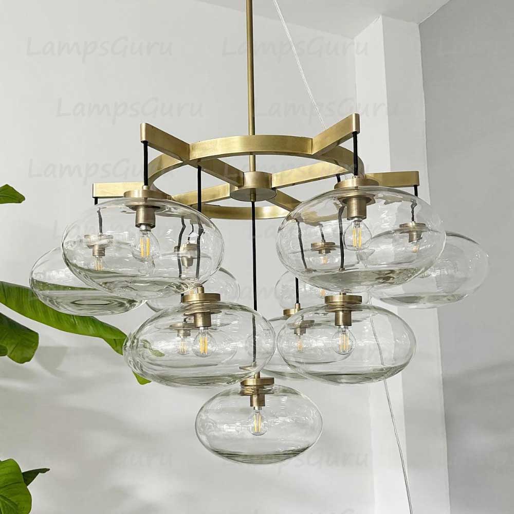 Cabrettey Clear Glass Round Chandelier 36"