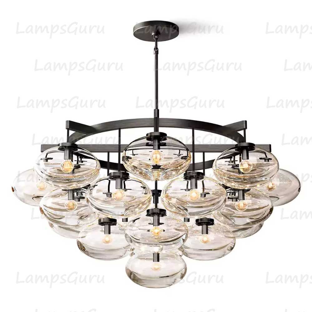 Cabrettey Clear Glass Round Chandelier 48"