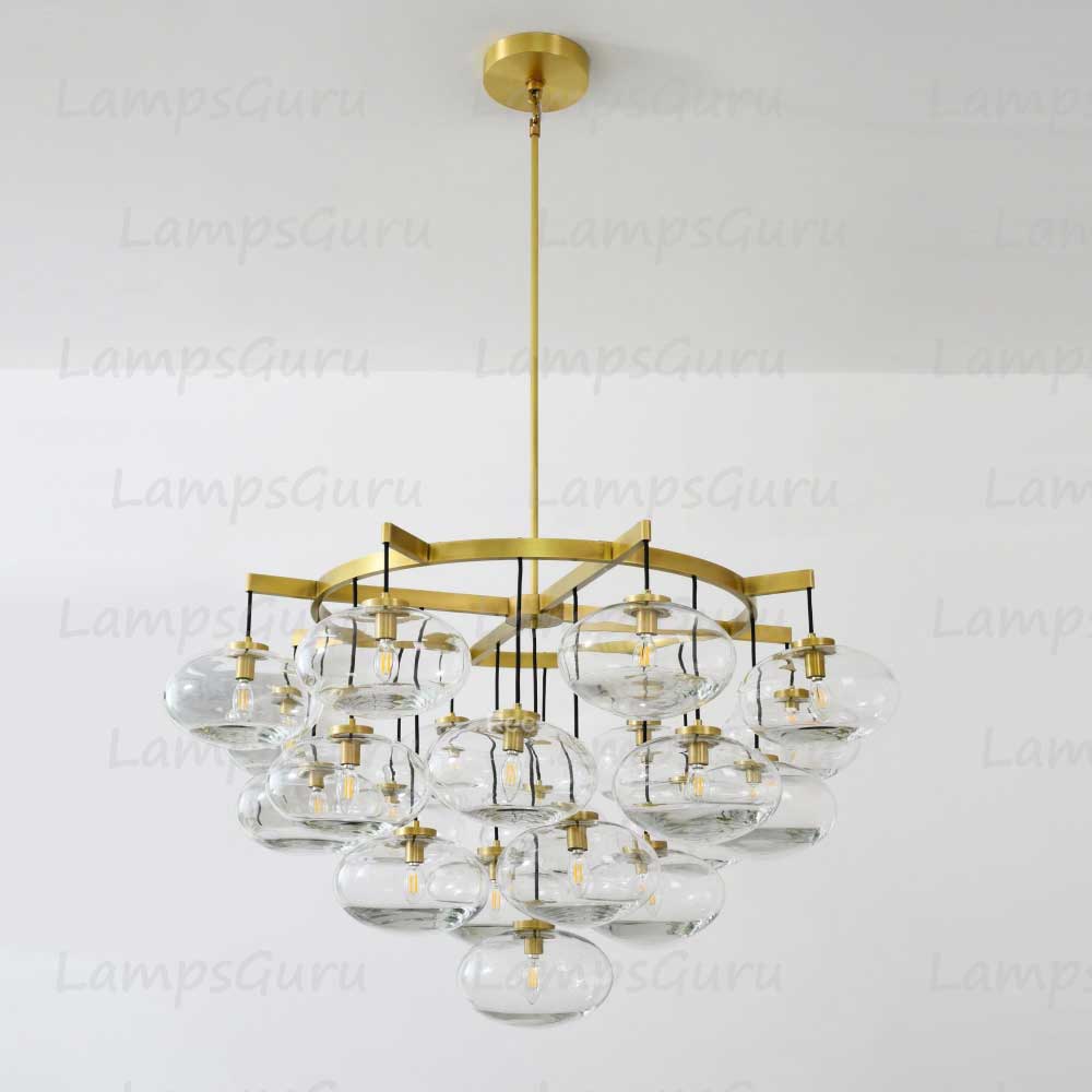 Cabrettey Clear Glass Round Chandelier 48"
