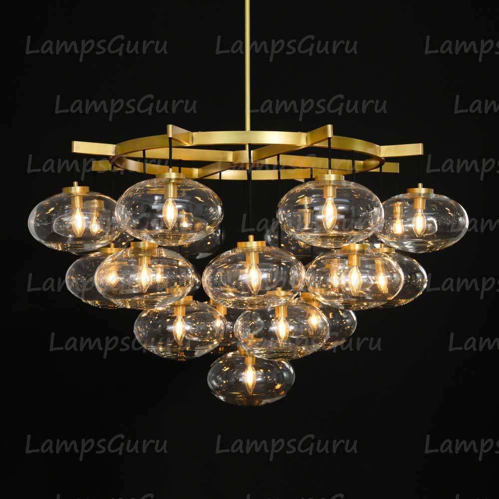 Cabrettey Clear Glass Round Chandelier 48"