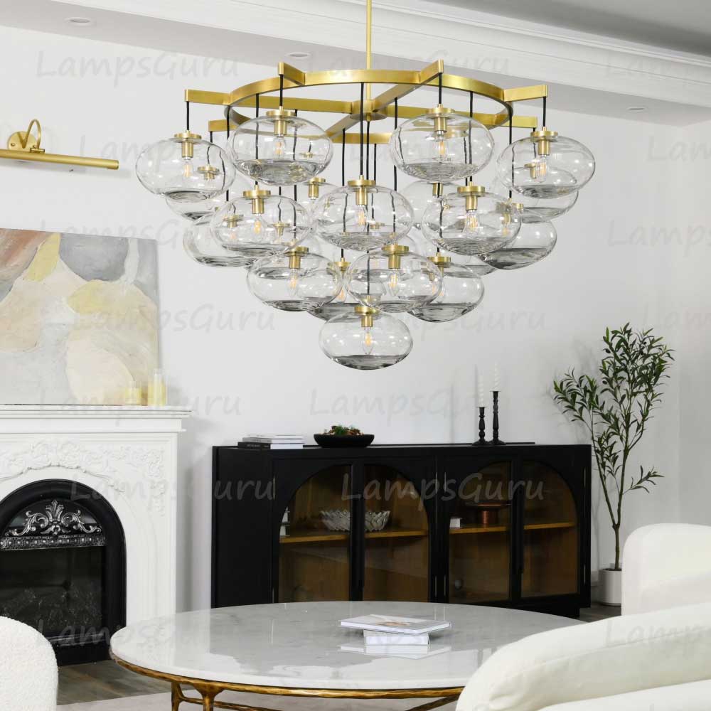 Cabrettey Clear Glass Round Chandelier 48"