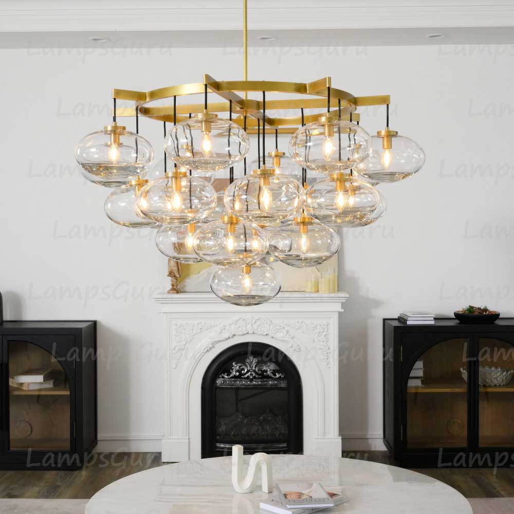 Cabrettey Clear Glass Round Chandelier 48"