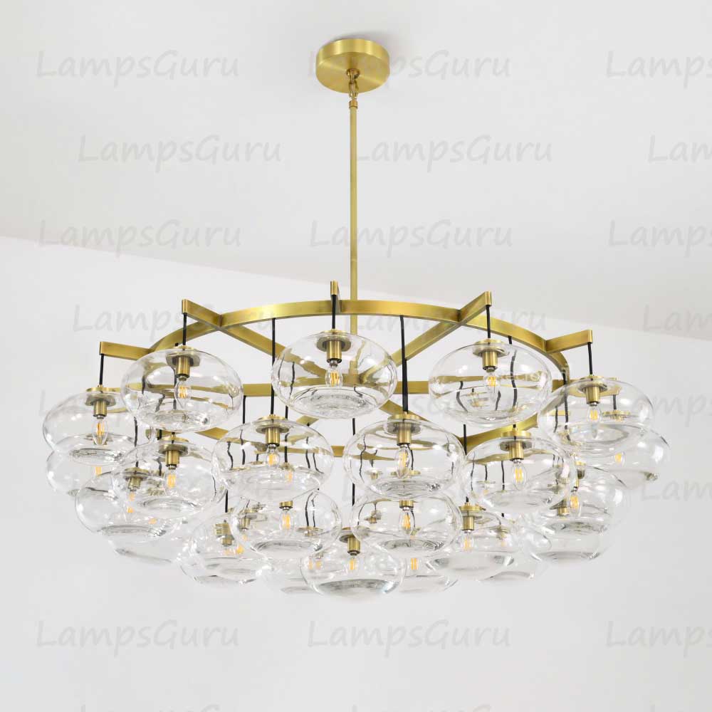 Cabrettey Clear Glass Round Chandelier 60"