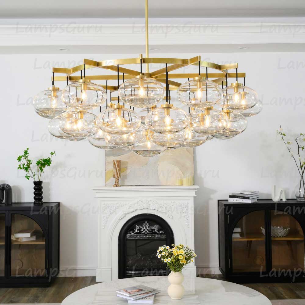Cabrettey Clear Glass Round Chandelier 60"