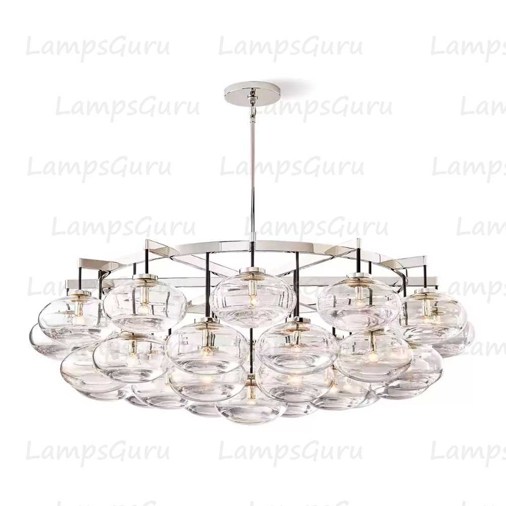 Cabrettey Clear Glass Round Chandelier 60"