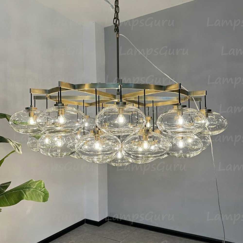Cabrettey Clear Glass Round Chandelier 60"