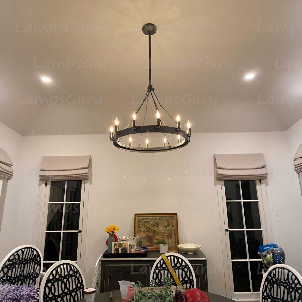 Caminoy Vintage Candelabra Round Chandelier 26"