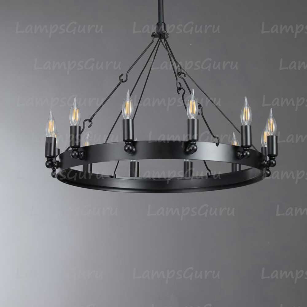 Caminoy Vintage Candelabra Round Chandelier 26"