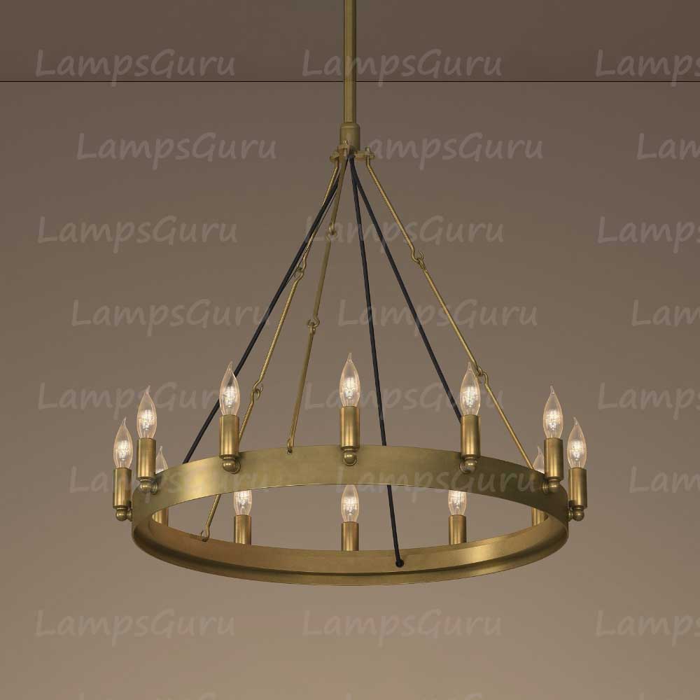 Caminoy Vintage Candelabra Round Chandelier 26"